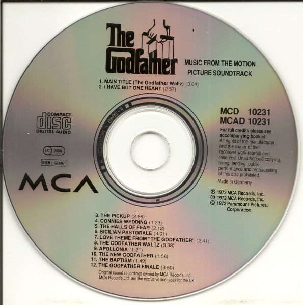 CD Nino Rota – The Godfather Music From The Original Motion Picture Soundtrack - USADO
